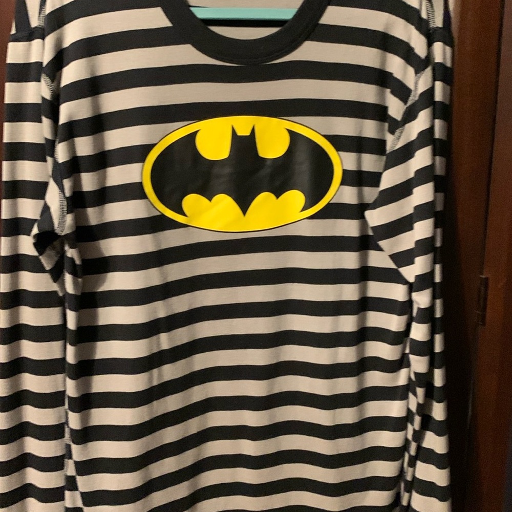 NWOT Hanna Andersson Batman long sleeve striped cotton fun shirt Size Med